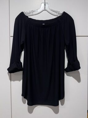 Last Tango Black Off-Shoulder Tunic Top